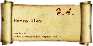 Harza Alex névjegykártya